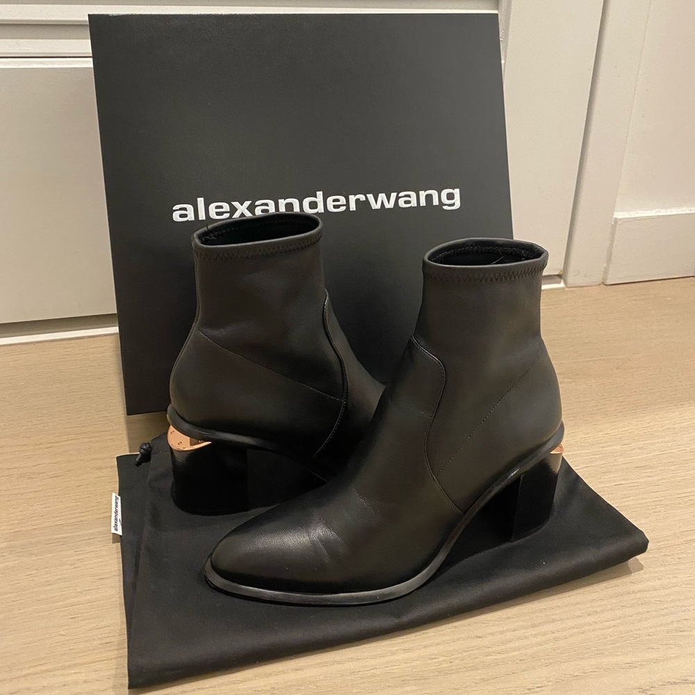 AlexanderWang Anna Stretch Leather Sock Boots (RG)